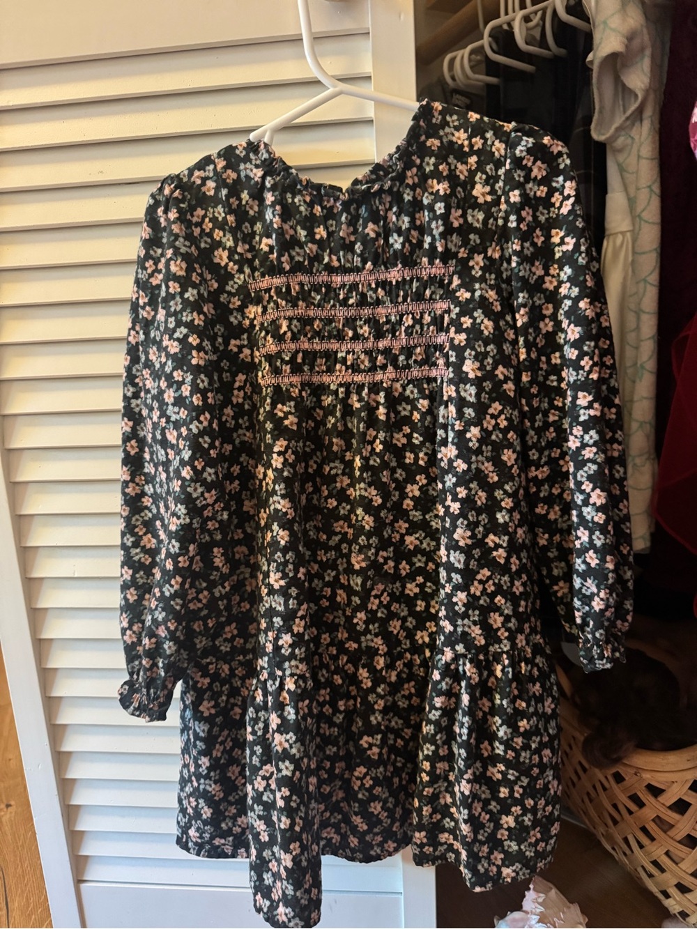 Zara black floral dress 4/5 yr